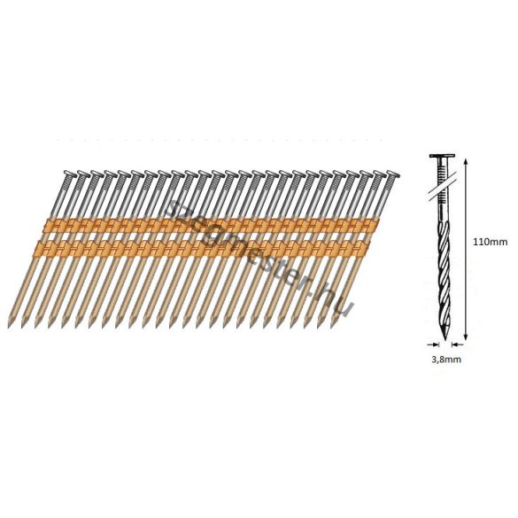 38/110 síktáras csavart gépi szeg 21° (2500 db)