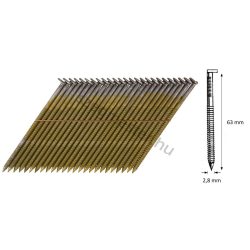   28/63 GYŰRŰS síktáras gépi szeg 34° (2200 db) Bostitch fém kötésű