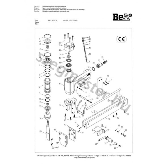 BeA 33/13-177 raklap jelölő alkatrészei