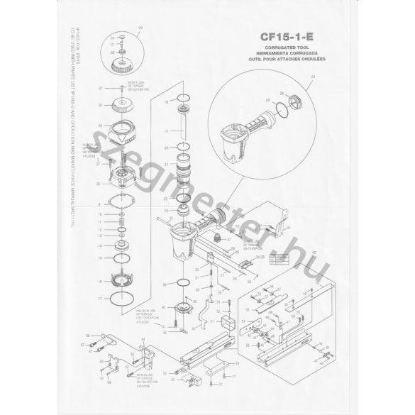 Bostitch CF15-1-E kapcsozó alkatrészei