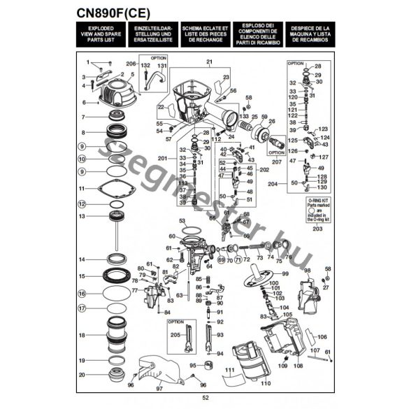 MAX CN890F szegező alkatrészei 