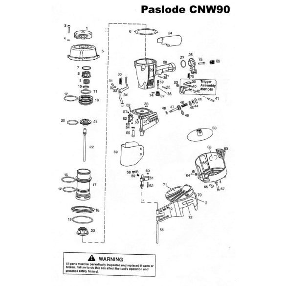 Paslode CNW90 alkatrészei