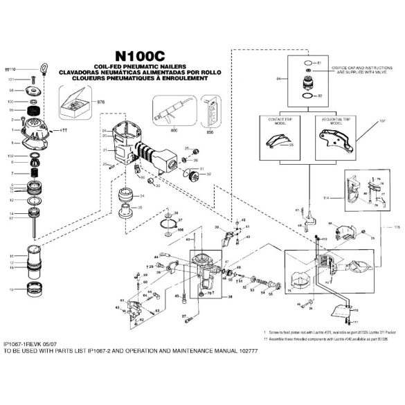 Bostitch N100C-N100CPP alkatrészei