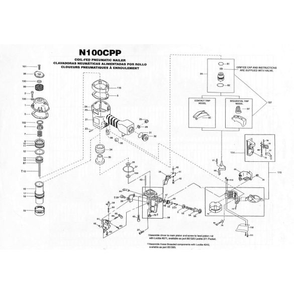 Bostitch N100C-N100CPP alkatrészei