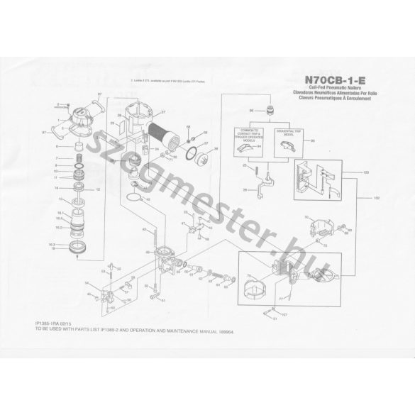 Bostitch N70-CB-1-E szegező alkatrészei