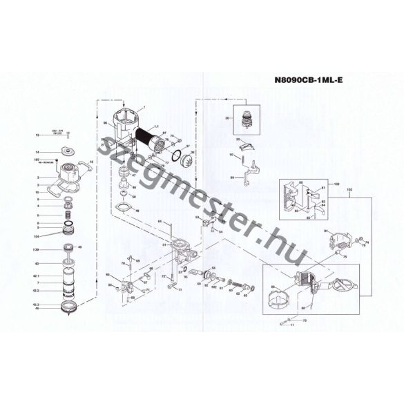 Bostitch N8090CB-1ML-E szegező alkatrészei 