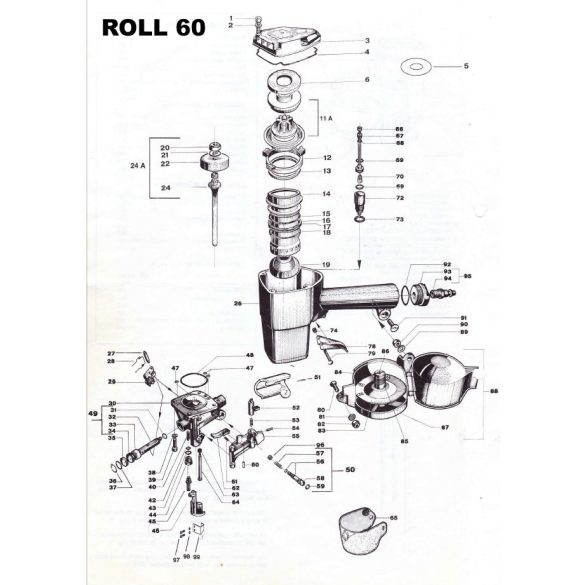 Atro Roll 60 szegező alkatrészei 