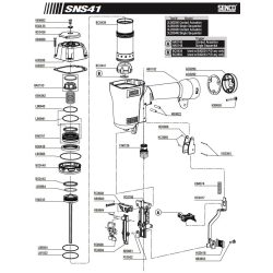 Senco SNS41 kapcsozó alkatrészei