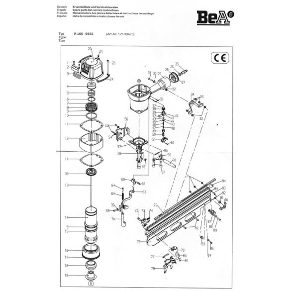 BeA R160-965E síktáras szegező (21°)