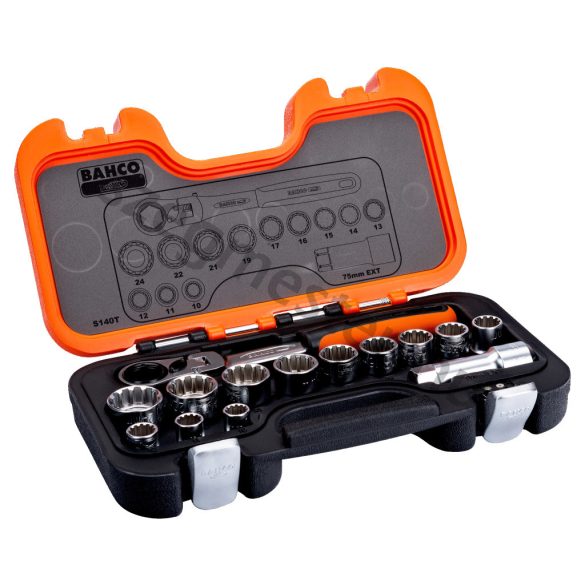BAHCO Átmenős dugókulcs készlet 10–24 mm, 14 részes
