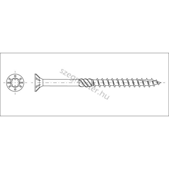 Faszerkezet építő csavar 4,0x45mm süllyesztett fejű TX20