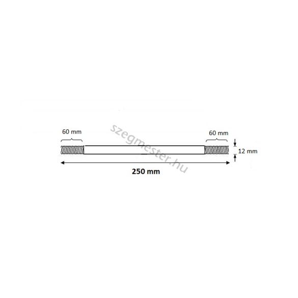 Fogópár csavar M12 x 250 mm