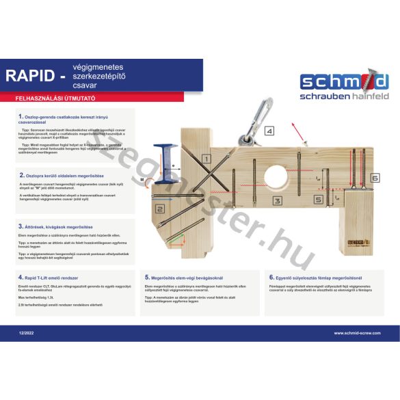 Végigmenetes szerkezet építő csavar 8x300mm hengeresfejű TX40