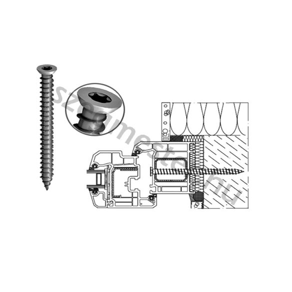 Tokrögzítő csavar 7,5 x 252 mm horganyzott TX30
