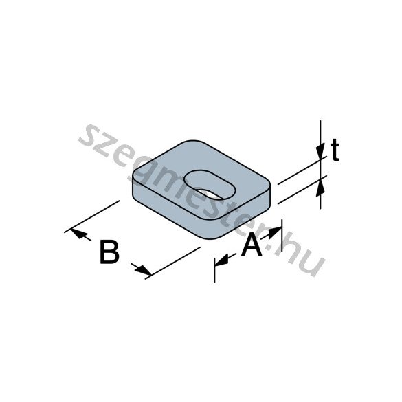 Alátét horgony vasalathoz 50x50x8,0 (US50/50/8G-B)