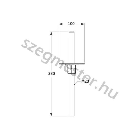 Állítható oszloptalp 100mm Betonozható