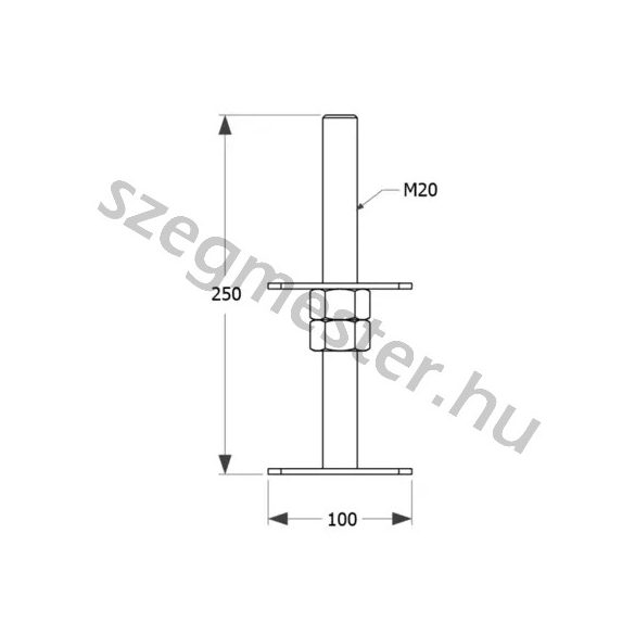 Állítható oszloptalp 100mm Dübelezhető
