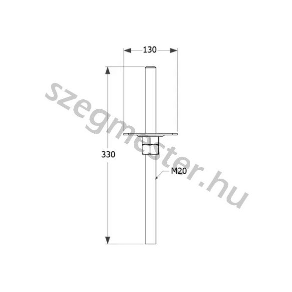Állítható oszloptalp 130mm Betonozható