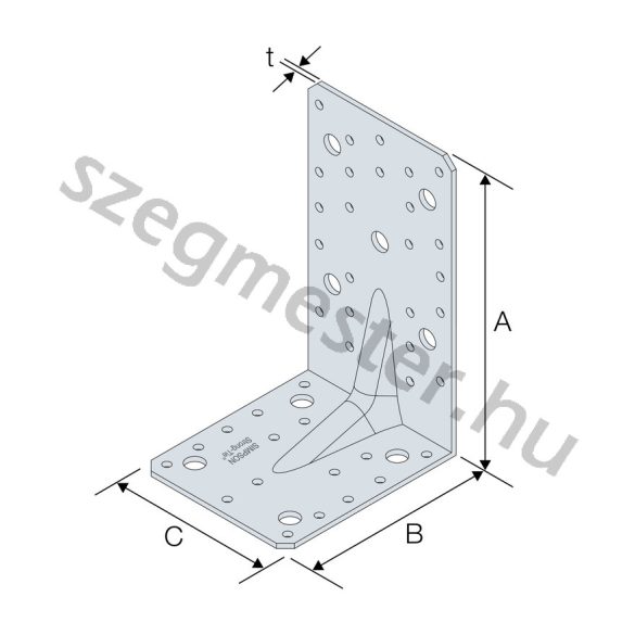 Sarokvas erősített 170x113x95x3,0 (E20/3)